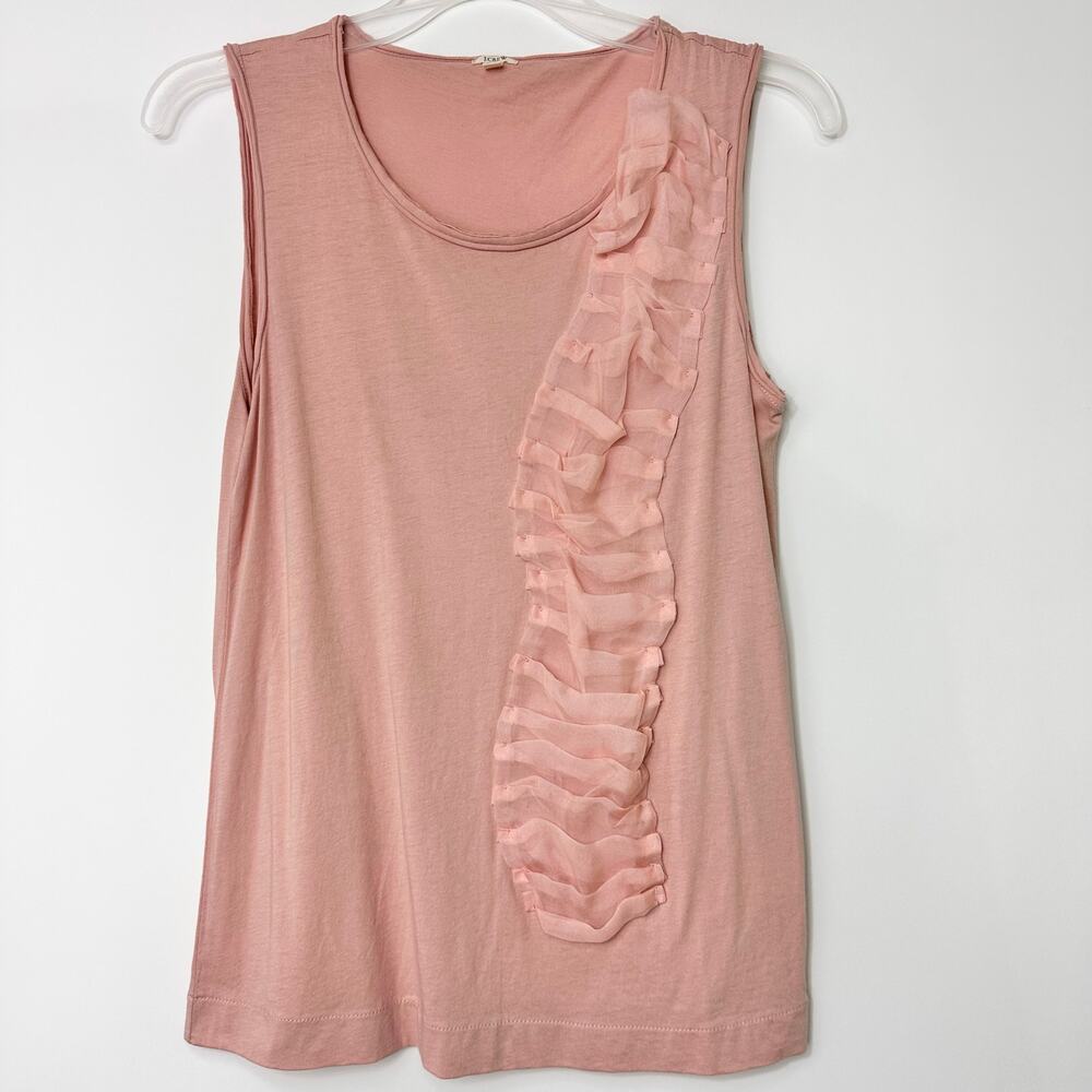 J CREW blush pink ruffle tank top XS